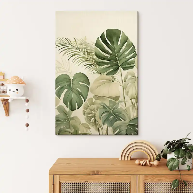 Pictură pe pânză Frunze Monstera și Tropical Nr s45614 Cumpărături sigure