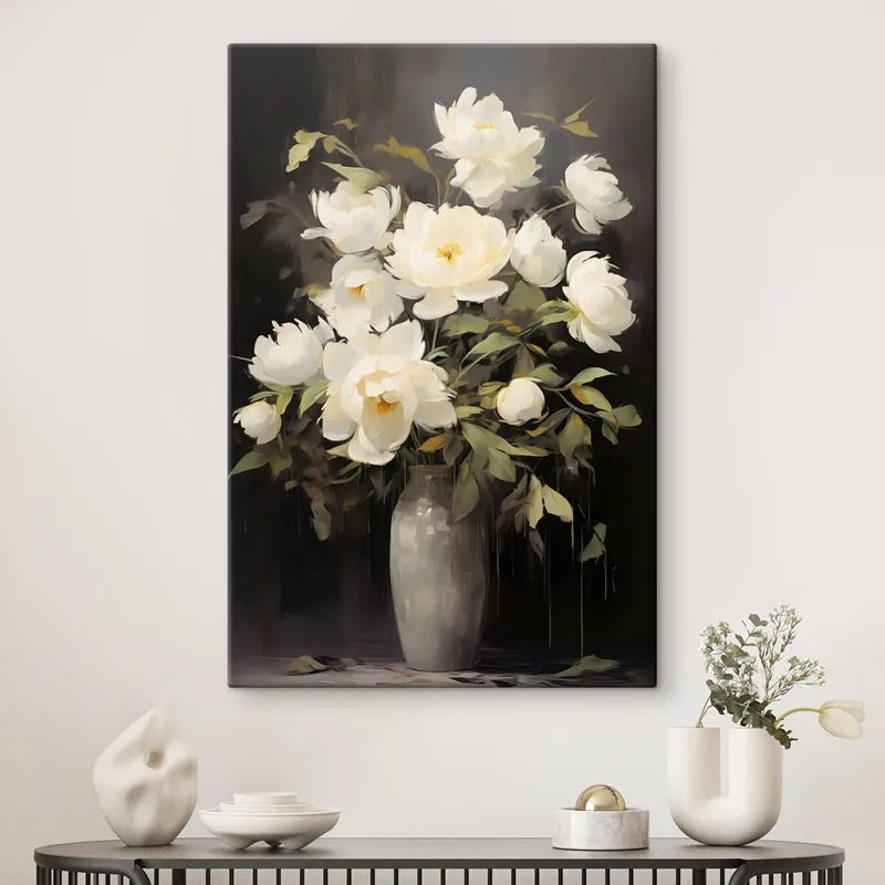 Popular Pictură pe pânză Peonii delicate într-o vază compoziție florală în stilul picturii Nr s45532