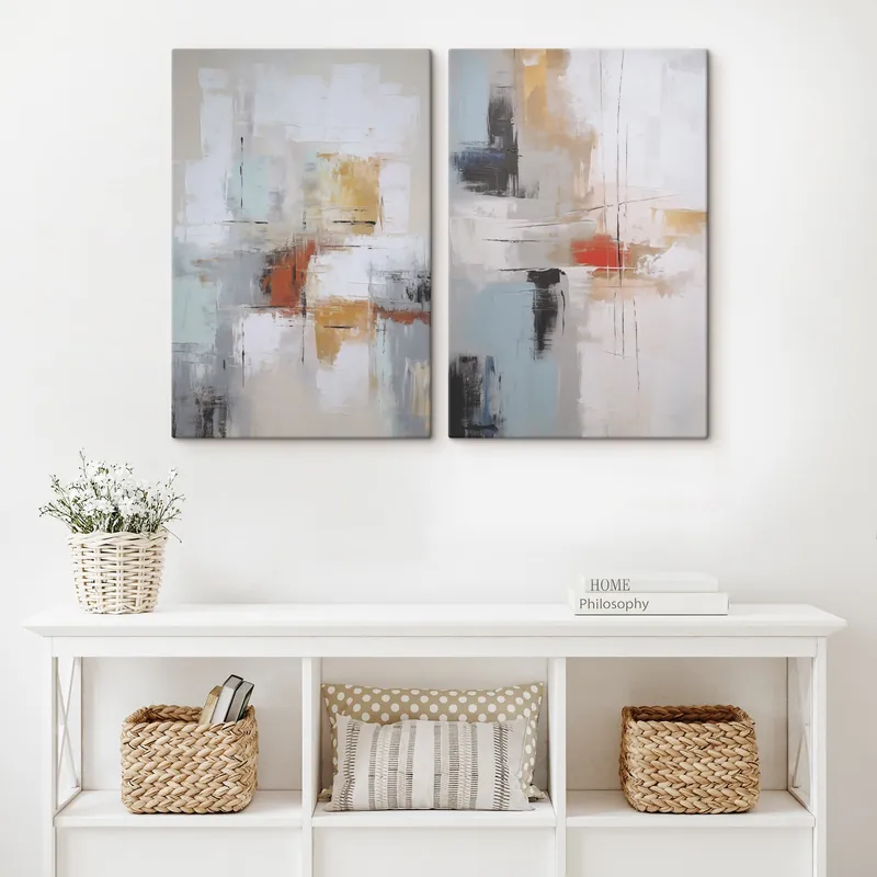 Pictură pe pânză Abstracție imitație de pictură și abraziuni Nr m00667 Plată securizată