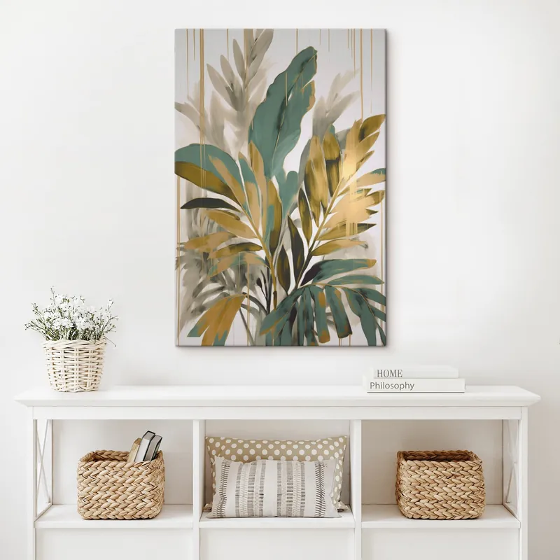 Pictură pe pânză Abstract frunze tropicale Nr s45590 Promoție