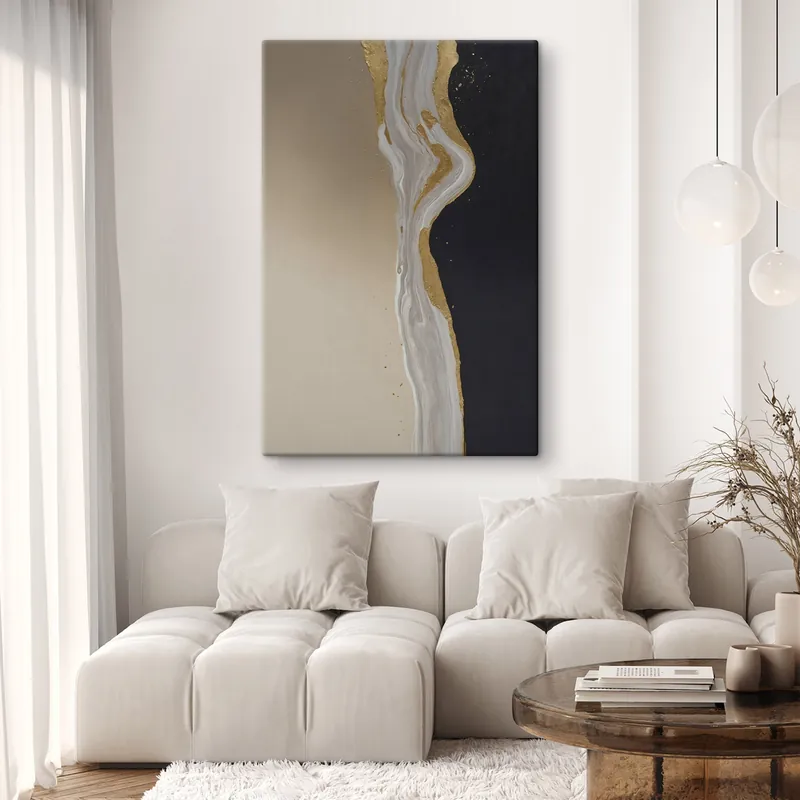 Pictură pe pânză Pictură abstractă în nuanțe de bej și negru Nr s45494 Ofertă specială