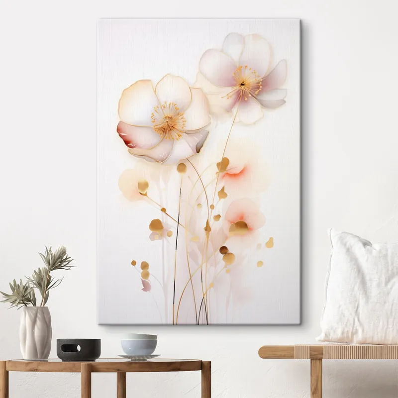 Pictură pe pânză Flori pastelate în stil abstract Nr s45643 Calitate înaltă
