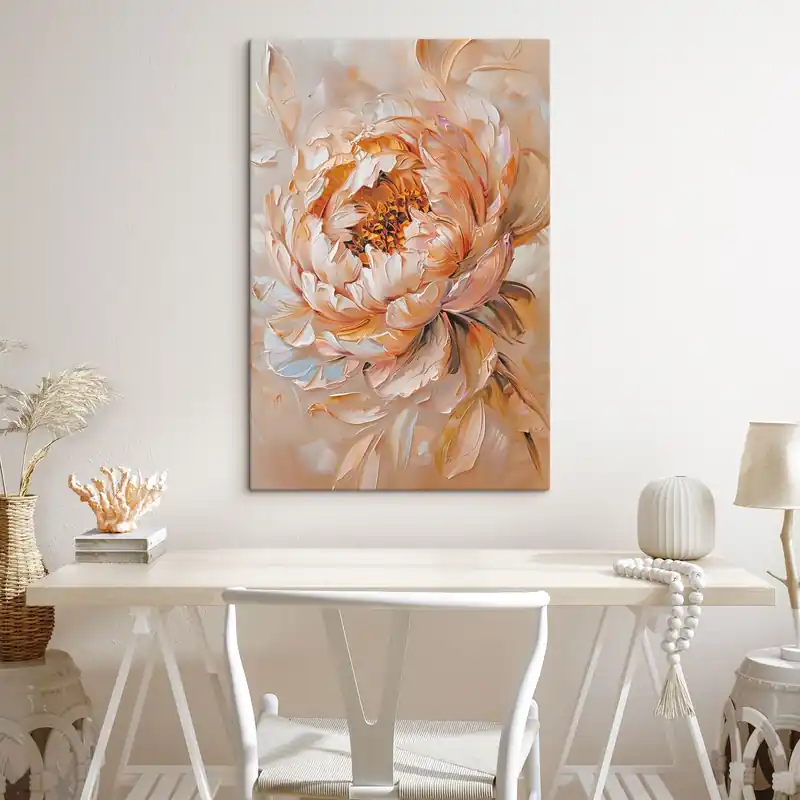 Pictură pe pânză Bujor abstract delicat Nr s45591 Premium