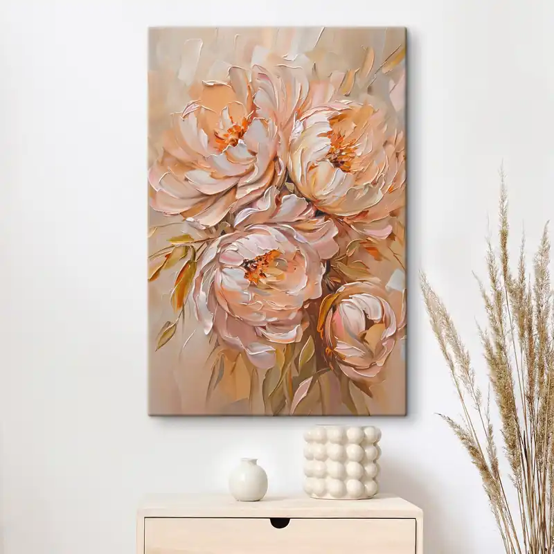 Discount Pictură pe pânză Bujori abstracți delicați Nr s45592