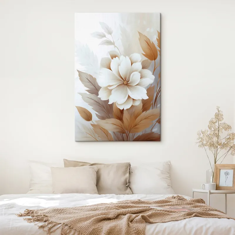 Ofertă Pictură pe pânză O floare cu frunze Nr s45744