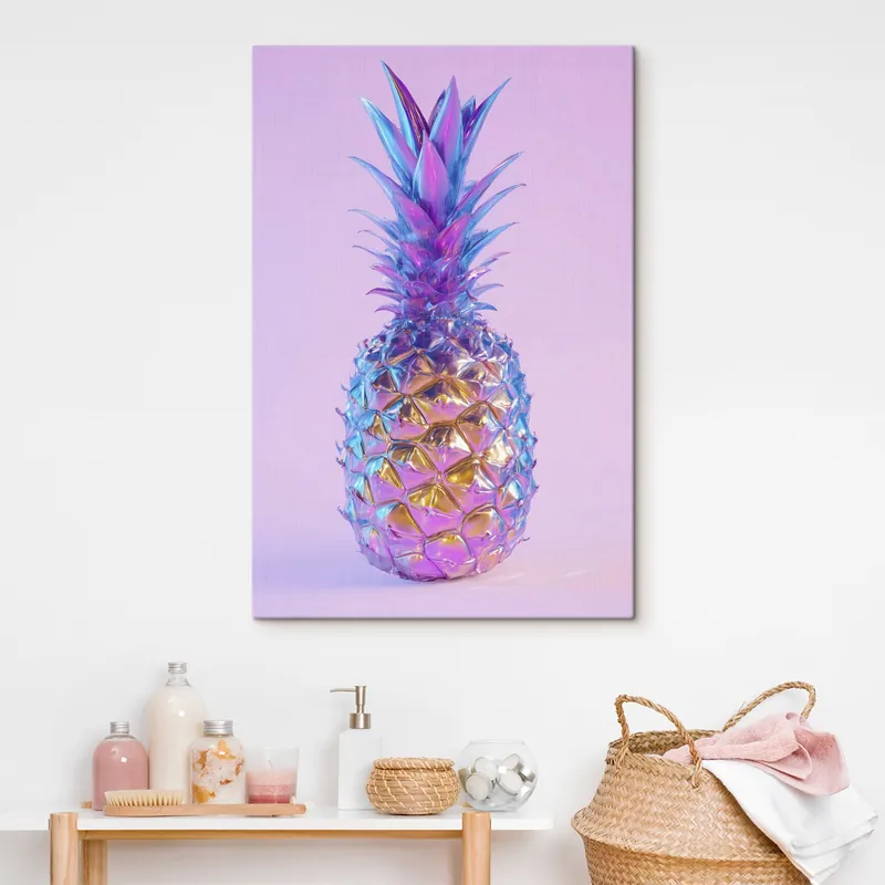 Pictură pe pânză ananas strălucitor și lucios în stil pop art Nr s45727 Preț promoțional