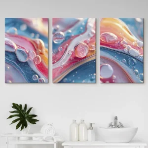 Pictură pe pânză valuri multicolore cu bule Nr m00698 Popular
