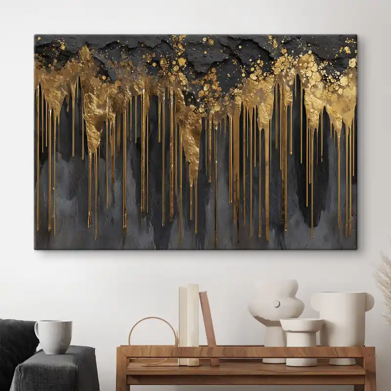 Pictură pe pânză Fluxuri abstracte pe un fundal întunecat Nr s45823 Retur gratuit