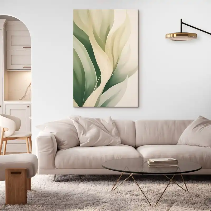 Reducere extra Pictură pe pânză Frunze verzi abstracte Nr s45832
