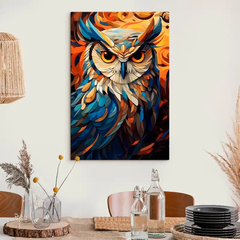 Preț promoțional Pictură pe pânză Bufniță abstractă Nr s45836