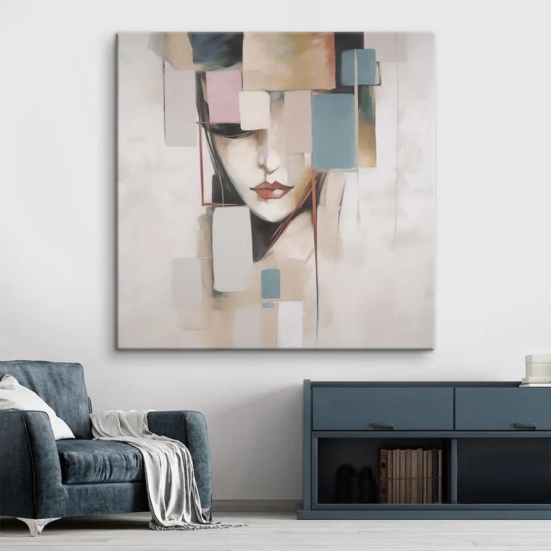 Pictură pe pânză Portret abstract imitație de pictură Nr s45920 Vezi acum