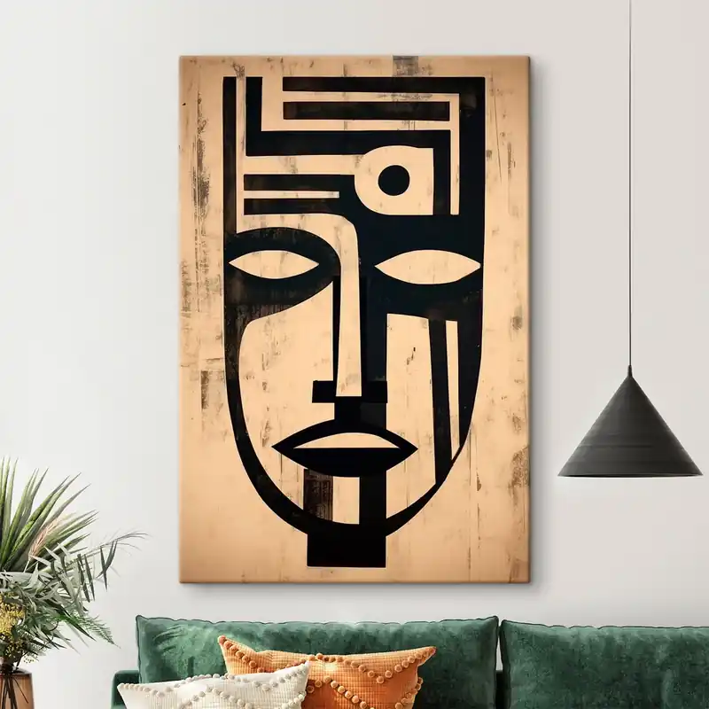 Pictură pe pânză Față abstractă geometrică Nr s45970 Discount