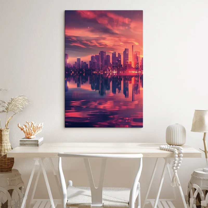Pictură pe pânză Oraș modern Nr s45657 Reducere extra