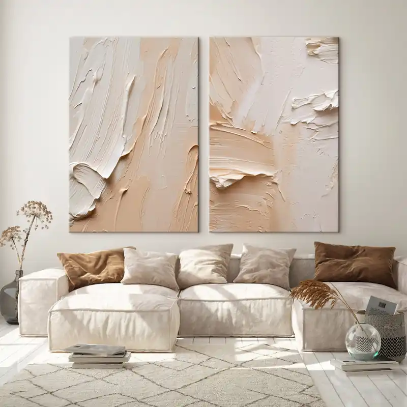 Calitate înaltă Pictură pe pânză Tușe impasto cu nisip cremos Nr m00767