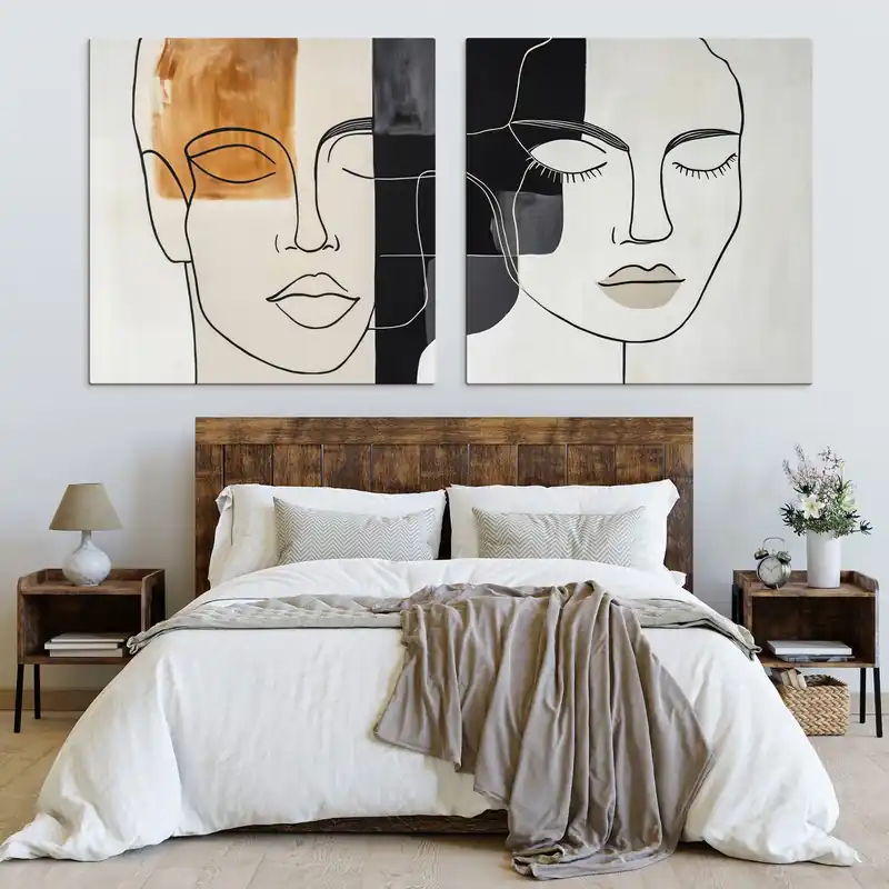 Ieftin Pictură pe pânză Portrete abstracte ale unui bărbat și unei femei Nr m00720