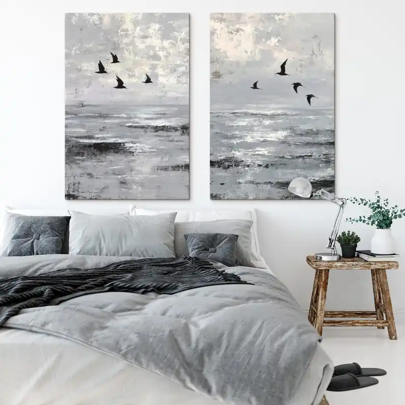 Pictură pe pânză Peisaj abstract cu păsări Nr m00778 Plată securizată