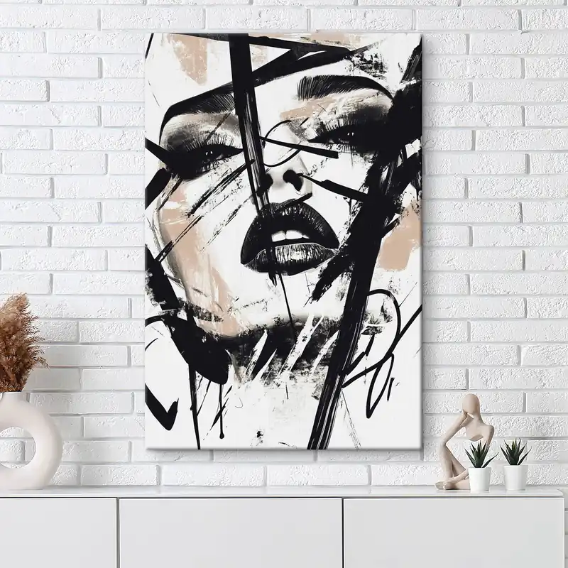 Pictură pe pânză Portret abstract în stil graffiti al unei femei Nr s45777 Cel mai vândut