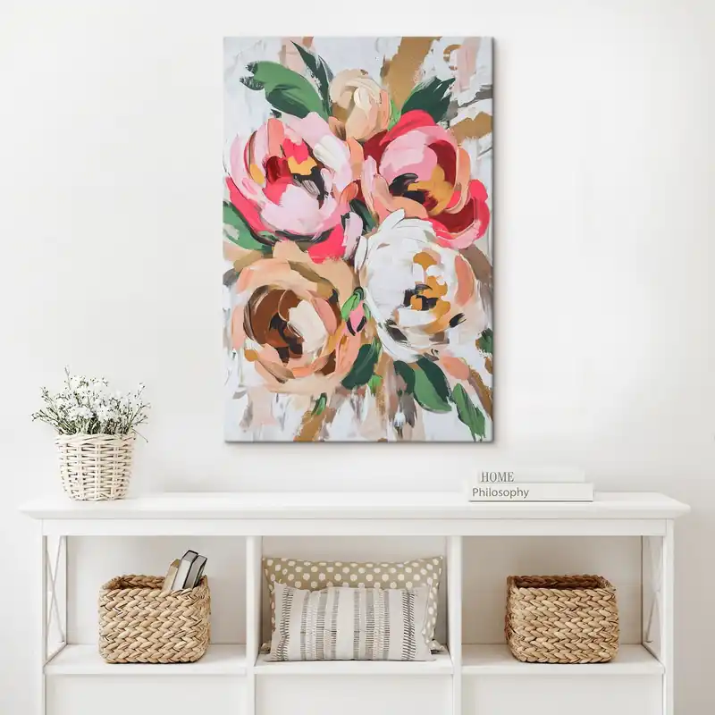 Pictură pe pânză Buchet abstract de flori Nr s45982 Livrare rapidă