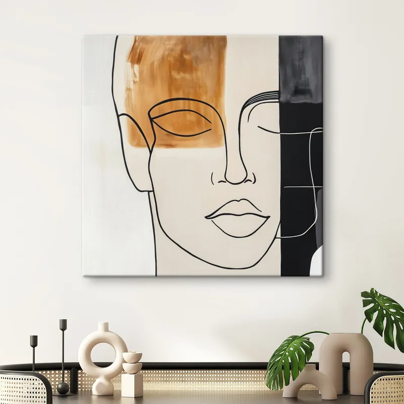 Pictură pe pânză Portret abstract minimalist Nr s45986 Promoție