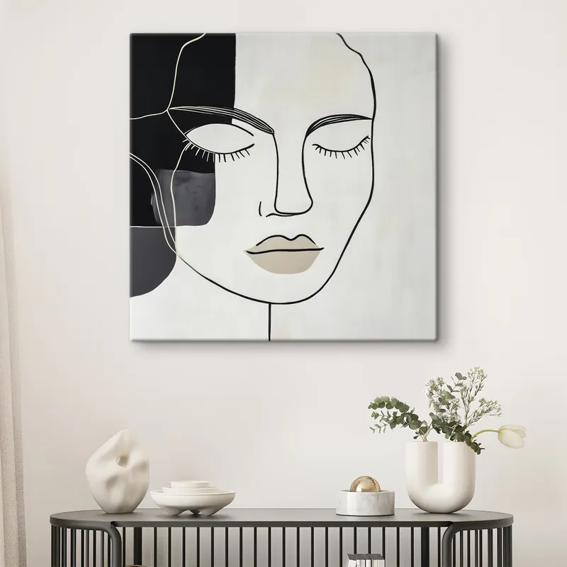 Pictură pe pânză Portret abstract minimalist Nr s45987 Promoție