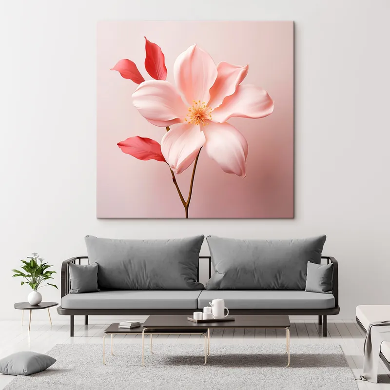 Pictură pe pânză Magnolie roz în stil minimalist Nr s45735 Reducere de preț