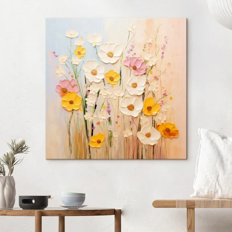 Pictură pe pânză Abstracție de primăvară cu elemente de pictură Nr s45740 Super ofertă
