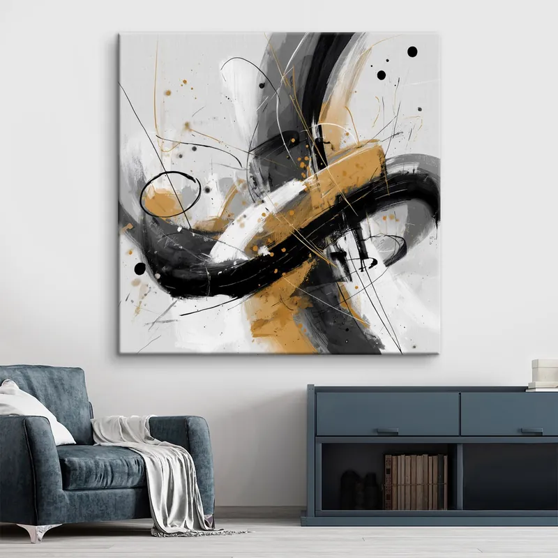 Lichidare de stoc Pictură pe pânză Ecou grafic în stilul abstracționismului modern Nr s45848