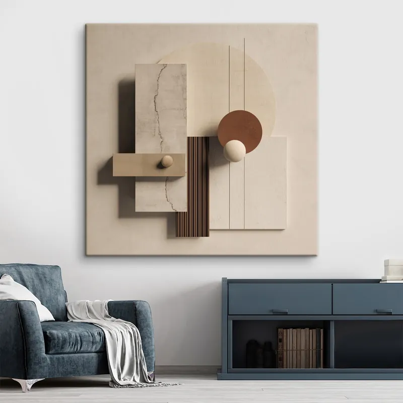 Pictură pe pânză Echilibru geometric în stil minimalist Nr s45855 Ofertă limitată
