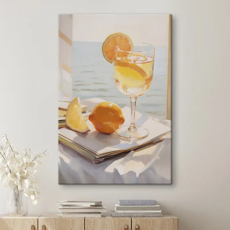 Retur ușor Pictură pe pânză Un cocktail într-un pahar lângă fereastră Nr s46064