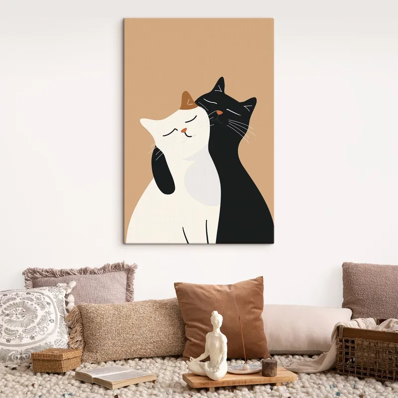 Ieftin Pictură pe pânză Duo de pisici Nr s46043