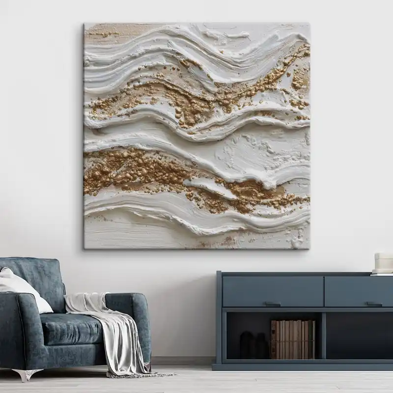 Pictură pe pânză Valuri de relief în stil abstract texturat Nr s45854 Ultima șansă
