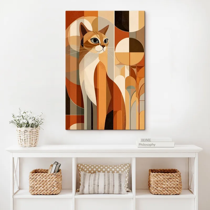 Pictură pe pânză Pisică geometrică Nr s46208 Promoție