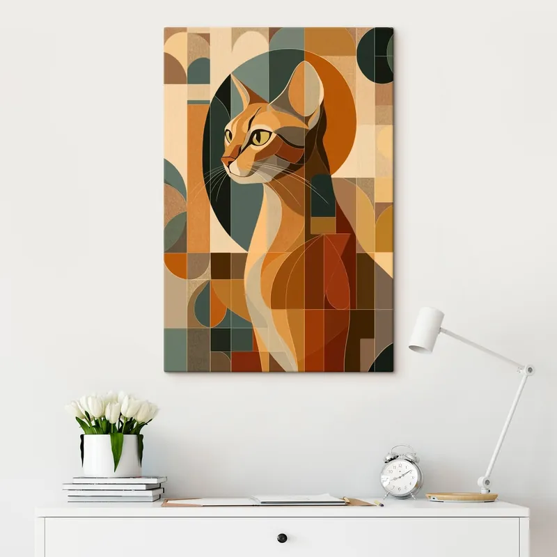Preț promoțional Pictură pe pânză Pisica abstractă Nr s46209