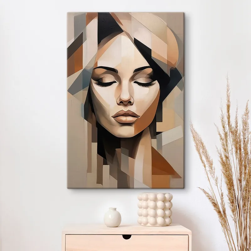 Cel mai vândut Pictură pe pânză Portret geometric feminin Nr s46220