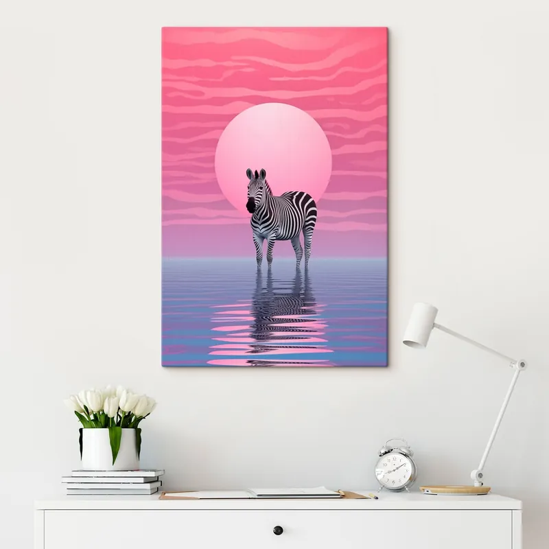 Pictură pe pânză Zebra la apusul soarelui Nr s46230 Reduceri