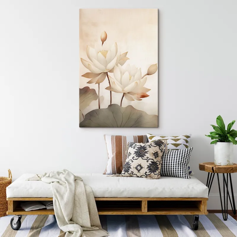 Chilipir Pictură pe pânză Flori mari de lotus Nr s46069
