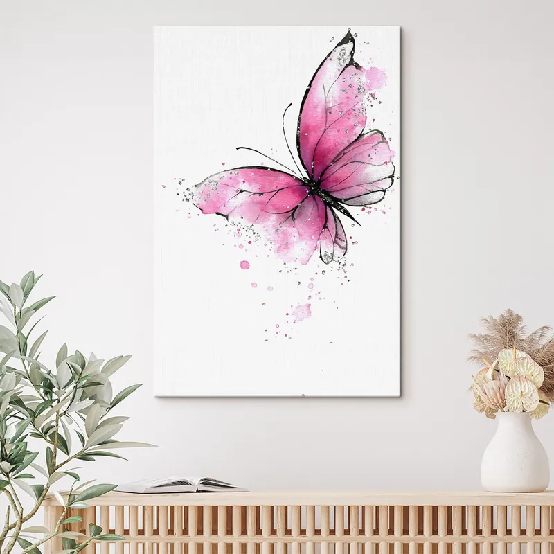 Nu rata Pictură pe pânză Fluture roz Nr s46076