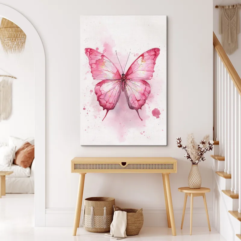 Pictură pe pânză Fluture delicat pe un fundal acuarelat Nr s46077 Chilipir