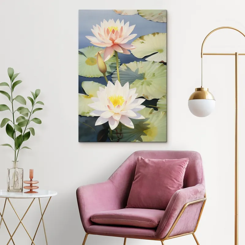 Reducere de preț Pictură pe pânză Flori de lotus luxoase Nr s46089