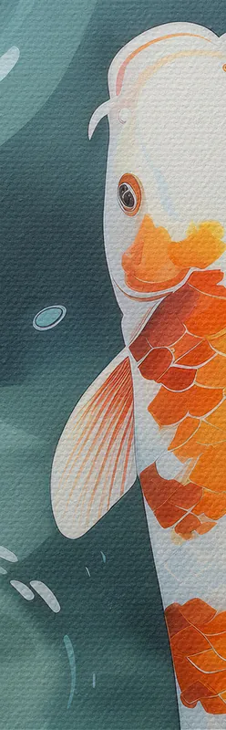 Retur ușor Pictură pe pânză Imagini luminoase cu flori de lotus și pești într-un iaz Nr m00869