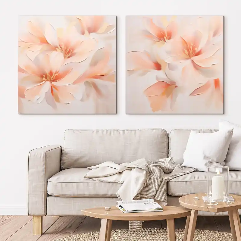 Pictură pe pânză Flori delicate abstracte Nr m00789 Preț redus
