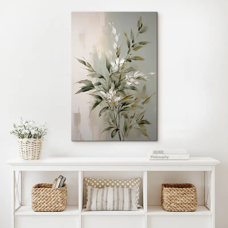 Ofertă specială Pictură pe pânză Ramură abstractă cu frunze Nr s46135