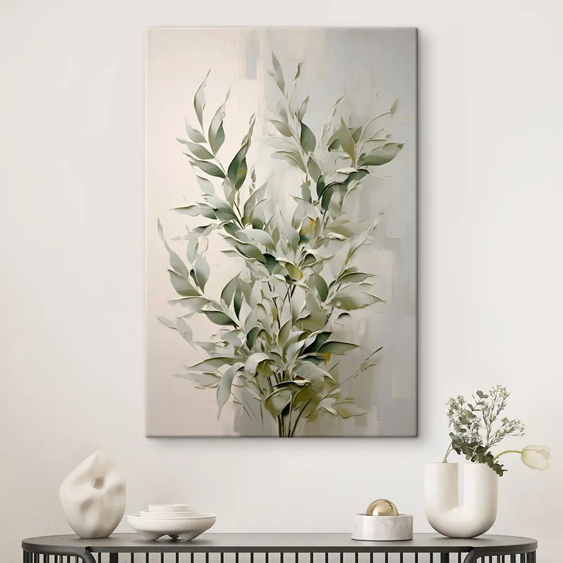 Ofertă Pictură pe pânză Ramură abstractă cu frunze Nr s46136