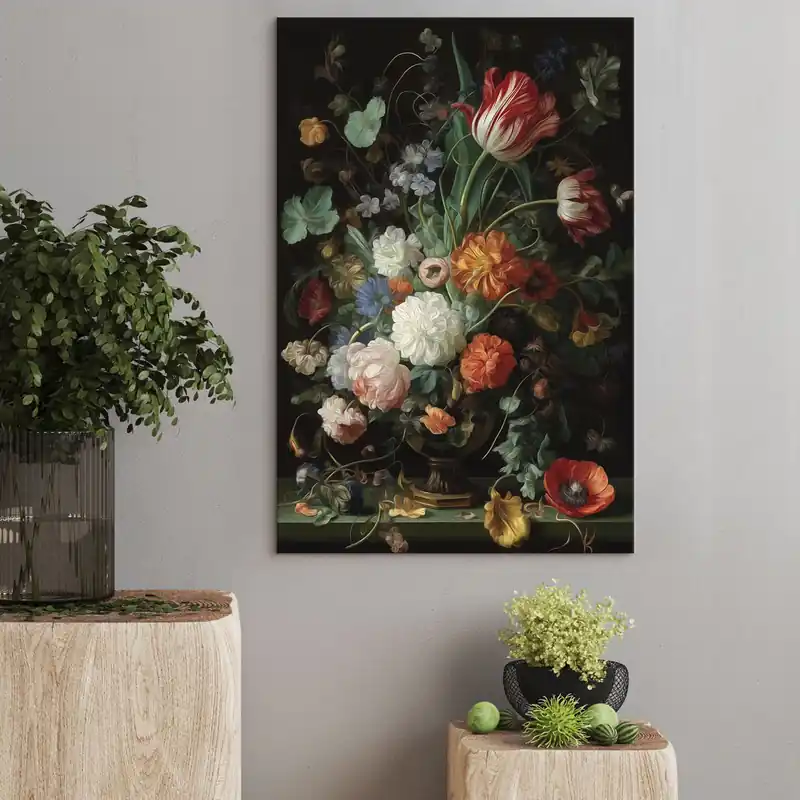 Pictură pe pânză Compoziție florală în stilul naturilor moarte vechi Nr s46145 Cumpără online