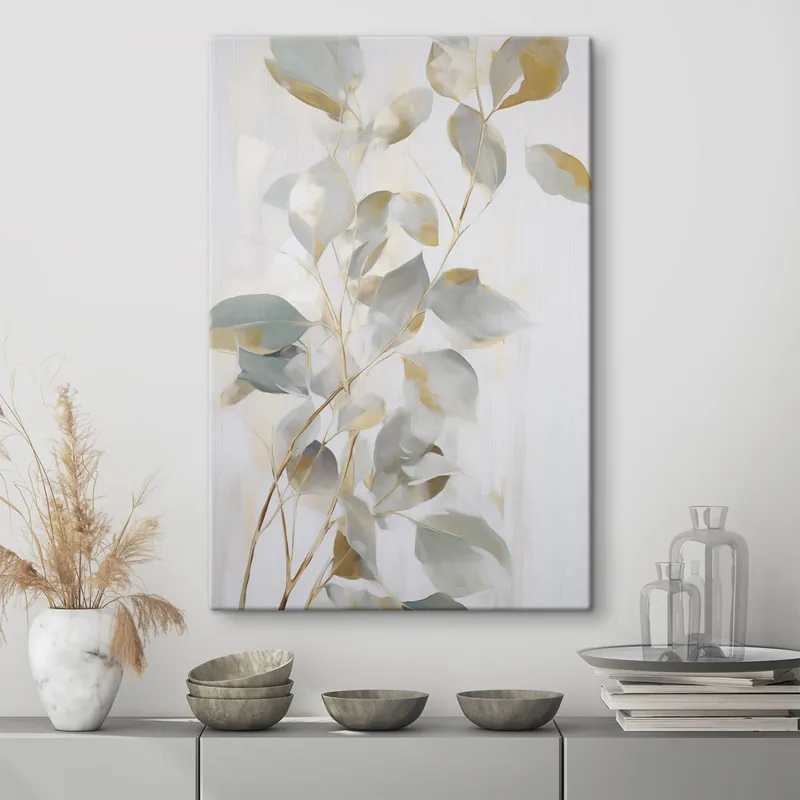 Pictură pe pânză Frunze abstracte Nr s46349 Reducere