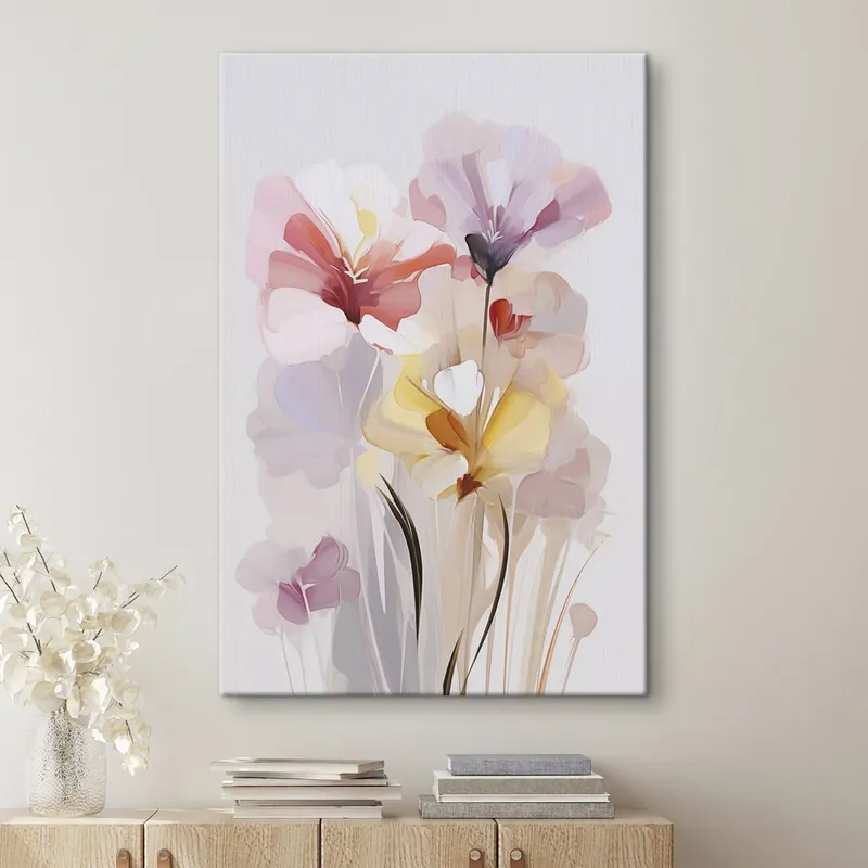 Pictură pe pânză Buchet abstract de flori Nr s46354 Ofertă limitată
