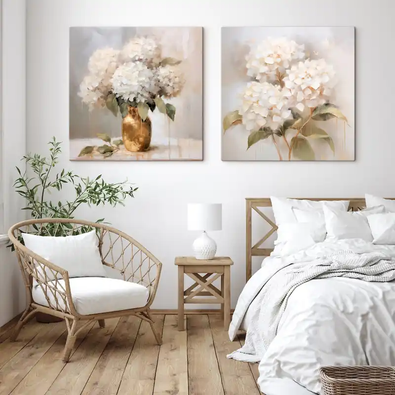 Pictură pe pânză Hortensii delicate Nr m00857 Ofertă limitată