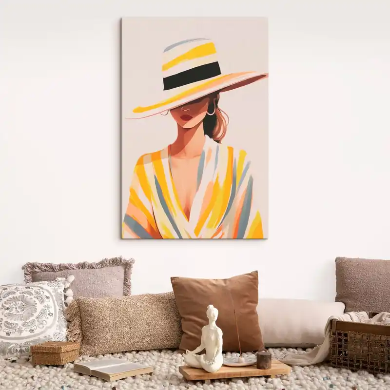 Pictură pe pânză Fată cu pălărie Nr s46421 Preferatul clienților