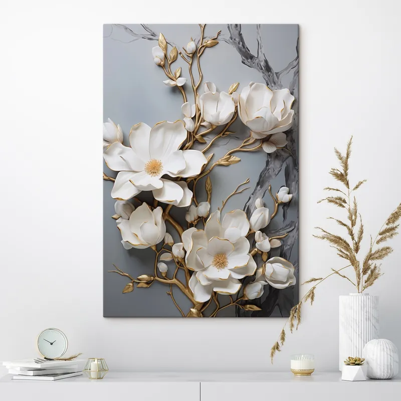 Pictură pe pânză Flori abstracte Nr s46401 Ofertă exclusivă