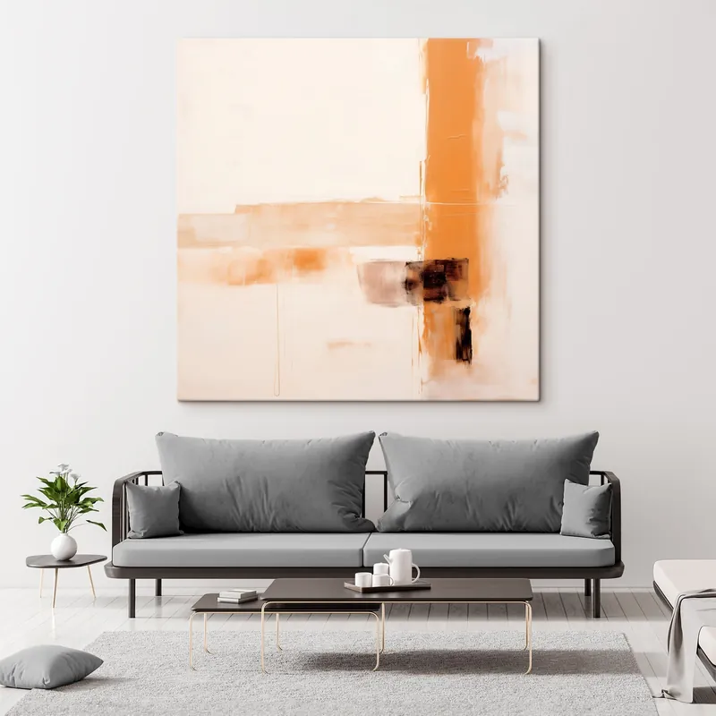 Ofertă limitată Pictură pe pânză Abstracție în portocaliu și maro Nr s46307